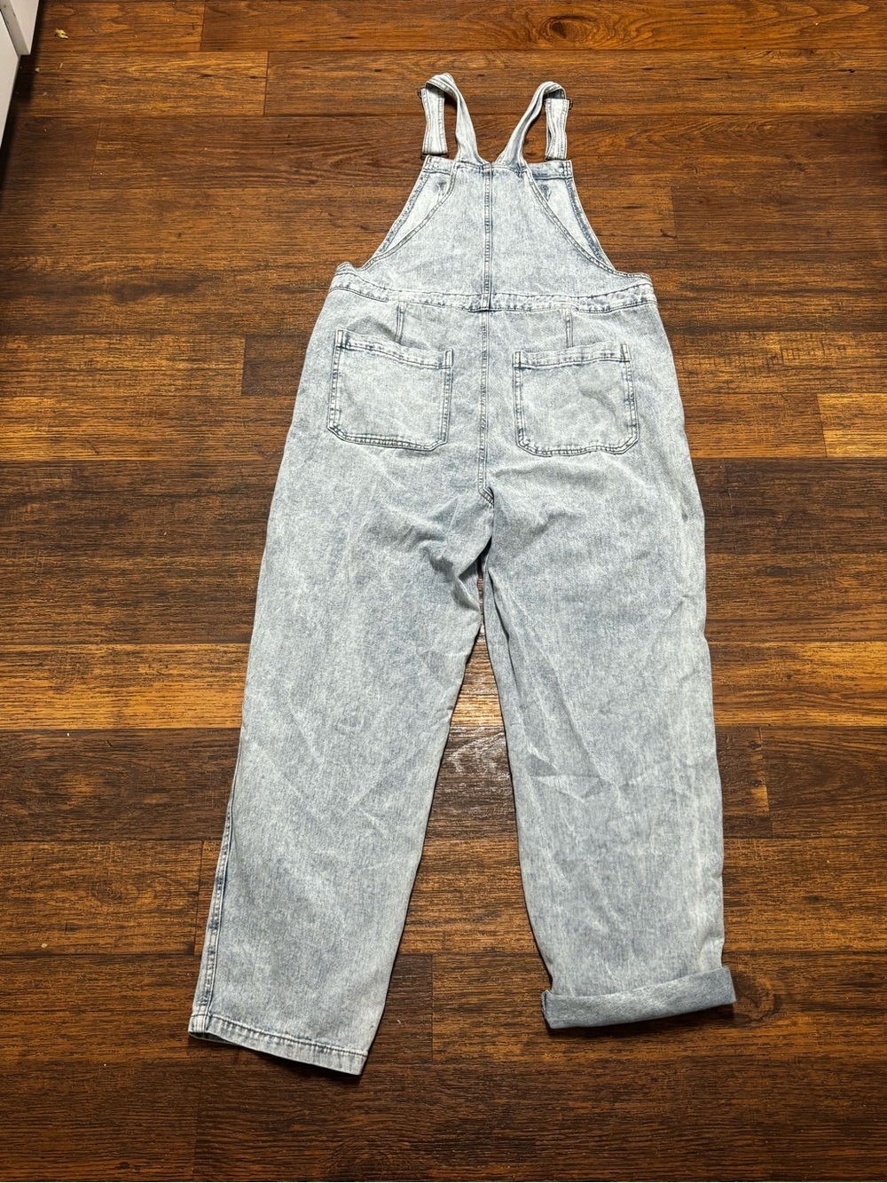 Celebrity Pink Acid Wash Light Blue Denim Overalls - Picture 8 of 9